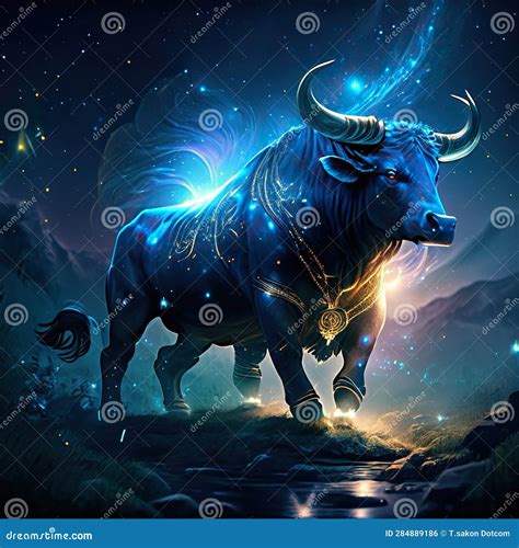 Zodiac Sign Bull in the Starry Sky. Illustration Stock Illustration ...