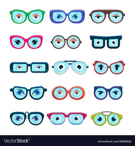 Cartoon Eyes With Glasses