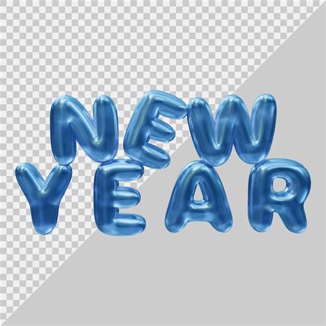 Premium PSD | New year text design with 3d modern style