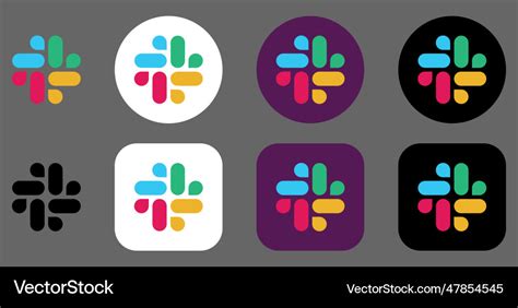 Slack icon collection Royalty Free Vector Image