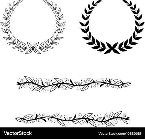 Leaf border frame set Royalty Free Vector Image