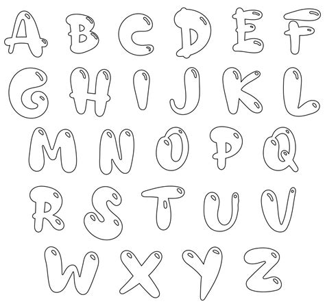 Bubble Letter Names Printable