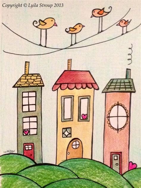 Doodle Houses | Whimsical art, Doodle house, Doodle art