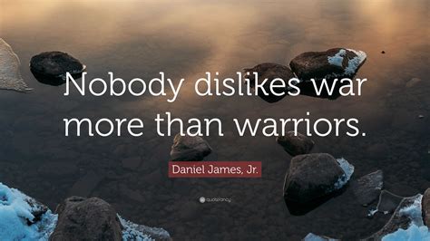 Daniel James, Jr. Quote: “Nobody dislikes war more than warriors.”