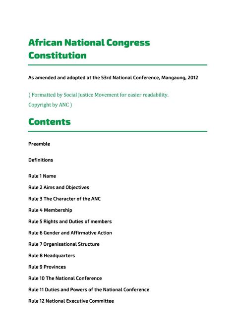 African National Congress Constitution by Human Rights Foundation - Issuu