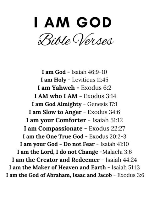 I Am God - Bible Verses With Free Printable - Lift Your Name