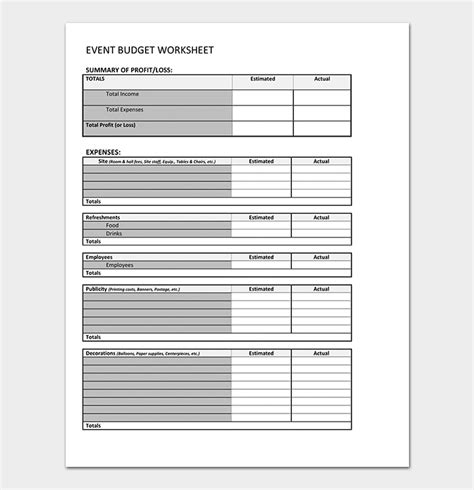 Event Budget Template - 20+ Planners for (Word, Excel, PDF)