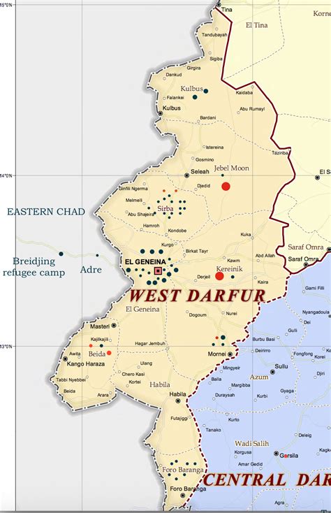 Mapping of data for violence in West Darfur, January 1, 2017 – March 2019