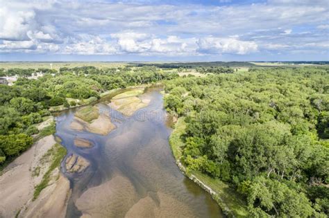 Platte River in Nebraska - Aerial View Stock Image - Image of travel ...