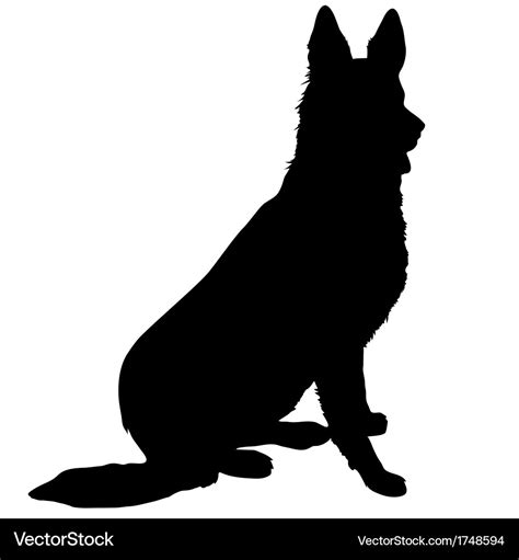 German shepherd silhouette Royalty Free Vector Image