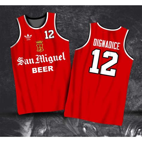 PBA RETRO JERSEY | 1989 SAN MIGUEL BEER YVES DIGNADICE #12 SAMBOY LIM #9 JERSEY | FULL ...