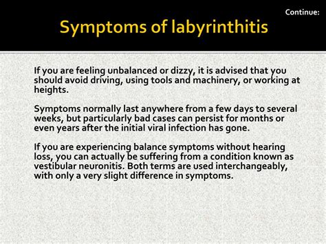 PPT - Labyrinthitis: Causes, Symptoms, Daignosis, Prevention and Treatment PowerPoint ...