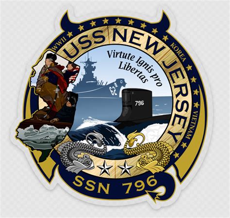 USS NEW JERSEY (SSN 796) Sticker – USSNJCC