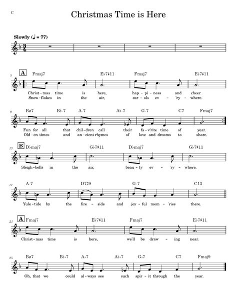 Christmas Time is Here (C) Sheet music for Piano (Solo) | Musescore.com