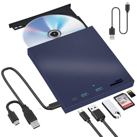 eioeao External CD DVD Drive USB 3.0 Type C CD DVD +/-RW Drive with ...