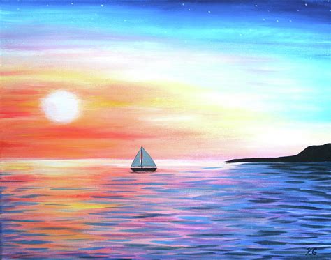 Sunset Sailing Painting by Kristine Griffith | Fine Art America