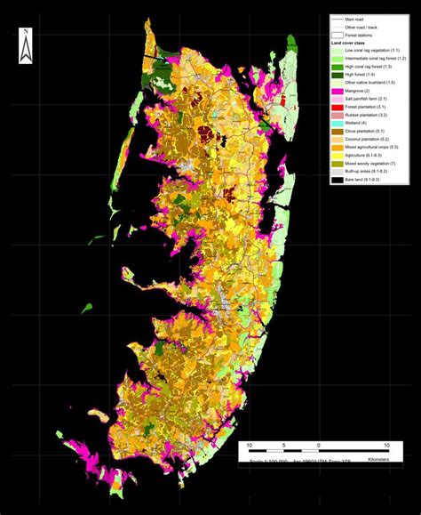 Map of Pemba Island land use and land cover (LULC) categories showing ...