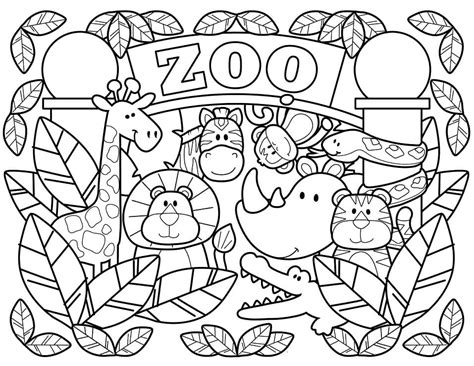 Adorable Zoo Coloring Page - Free Printable Coloring Pages for Kids