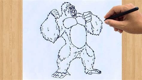 How to Draw a Kong Drawing | Easy King Kong Sketch Step by Step - YouTube