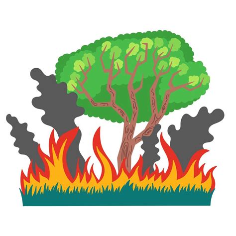 Wildfire Cartoon Drawing : Dangerous Forest Fire Background 301643 ...