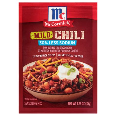 Save on McCormick Chili Seasoning Mix Packet Mild 30% Less Sodium Order Online Delivery | GIANT