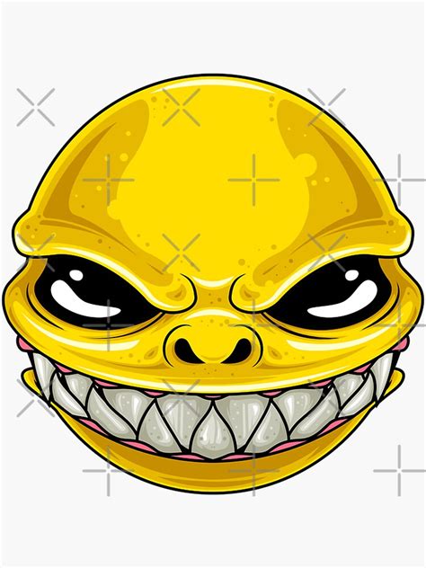 "Evil Smiley Face Emoji " Sticker for Sale by bcv122 | Redbubble