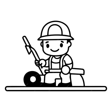 Premium Vector | Cartoon construction worker in helmet and overalls ...