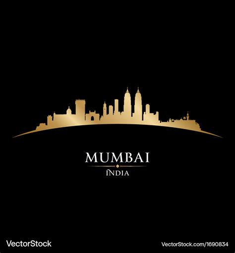 Mumbai india city skyline silhouette Royalty Free Vector