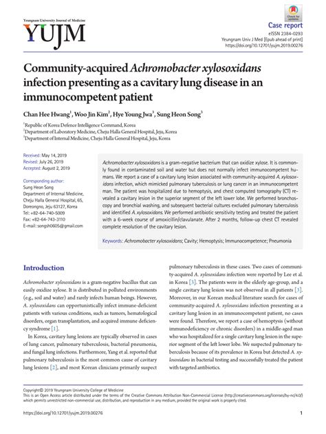 (PDF) Community-acquired Achromobacter xylosoxidans infection presenting as a cavitary lung ...