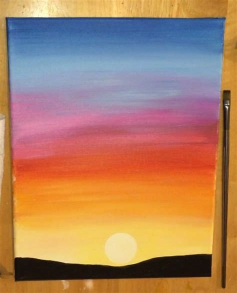 How To Paint A Sunset - Step By Step Acrylic Tutorial For Beginners