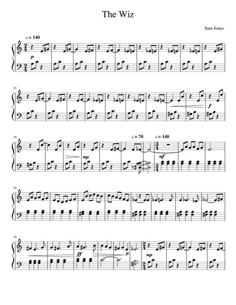 The Wiz Sheet music for Piano | Download free in PDF or MIDI | Musescore.com