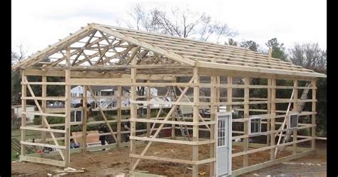 How To Build A Pole Barn Pt 1 ~ Tutorial Shed