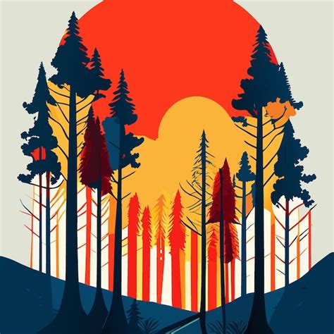 Premium Vector | Forest vector illustration flat