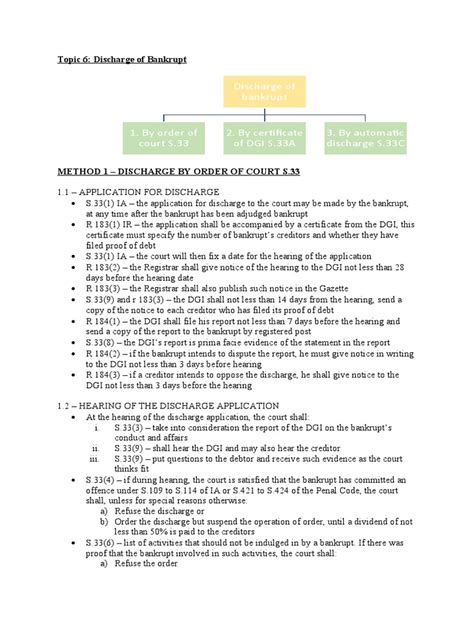 Topic 6 Discharge of Bankruptcy | PDF