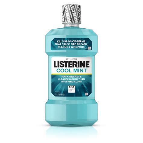 Listerine Cool Mint Antiseptic Mouthwash for Bad Breath, 1 L - Walmart.com - Walmart.com