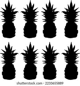 Fruits Vegetables Silhouette Vector Stock Vector (Royalty Free) 2233655889 | Shutterstock