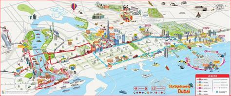 Map of Dubaï tourist attractions, sightseeing & tourist tour | Dubai ...