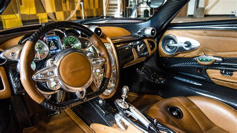 Download Pagani Huayra Brown-Black Interior Wallpaper | Wallpapers.com