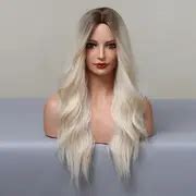 Long Blonde Wavy Wigs Women Natural Looking Long Thick Curly - Temu