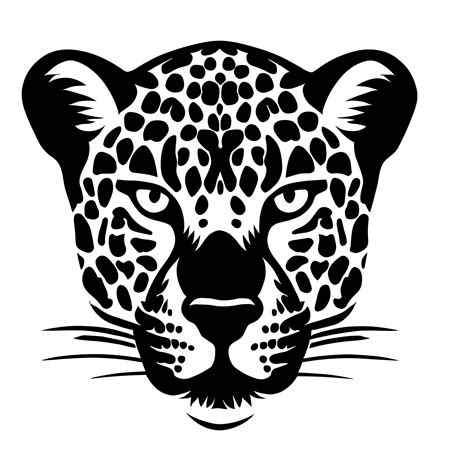 leopardo Preto e branco face clipart transparente fundo 24029734 PNG