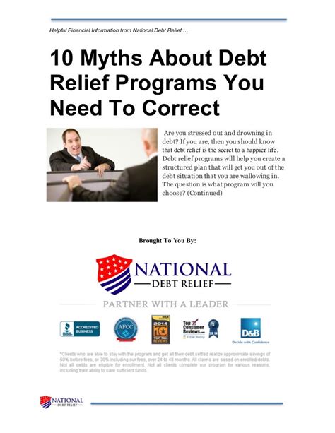 10 myths about debt relief programs you need to correct