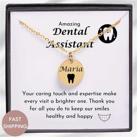 Personalized Dental Assistant Necklace Dentist Jewelry Dental Assistant Appreciation Gift Dental ...