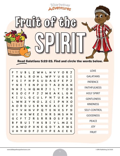 Fruit Of The Spirit Worksheets For Kids