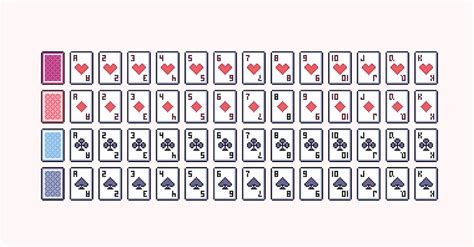 Premium Vector | Full deck of poker cards pixel art set. Classic playing cards collection. 8 bit ...