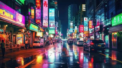 Premium AI Image | A rainy night in tokyo