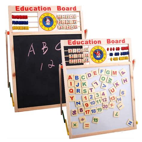 Magnetic Double-Sided Wooden Multifunctional Writing Board Children's Early Education Toy ...