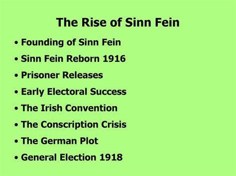 The Rise of Sinn Fein Leaving Cert History - ppt download