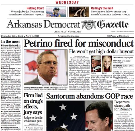 FLASHBACK: Democrat-Gazette coverage of Bobby Petrino's firing 4 years ...