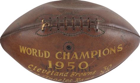 1950 NFL Championship Game Ball - Browns vs. Rams - Cleveland's 1st NFL ...