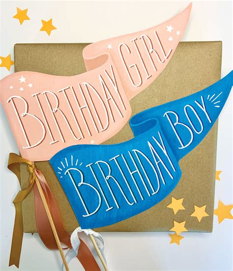 Printable Pennant Flag Birthday Banner Birthday Girl Birthday Boy - Etsy